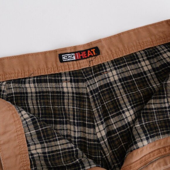 32 Degrees Heat Tan Heavyweight Cotton Lined Carpenter Dungarees Pants 38X32 - Picture 6 of 14